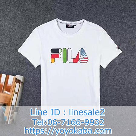 送料無料 Fila フィラ Tシャツ Fila T Shirts 高級 人気 ペアルック 丸襟系フィラカップル服