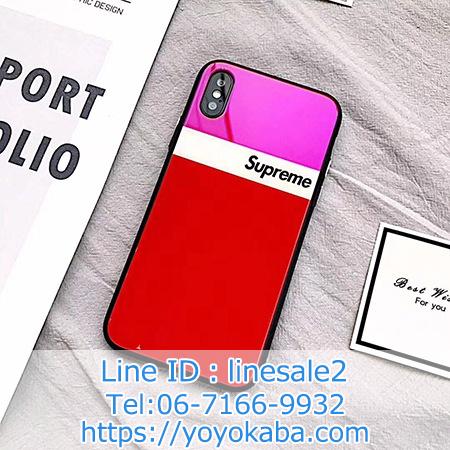 Supreme Iphonex ケース シュプリーム ブルーレイiphonexケース 背面ガラス アイフォン7ケース 光沢感