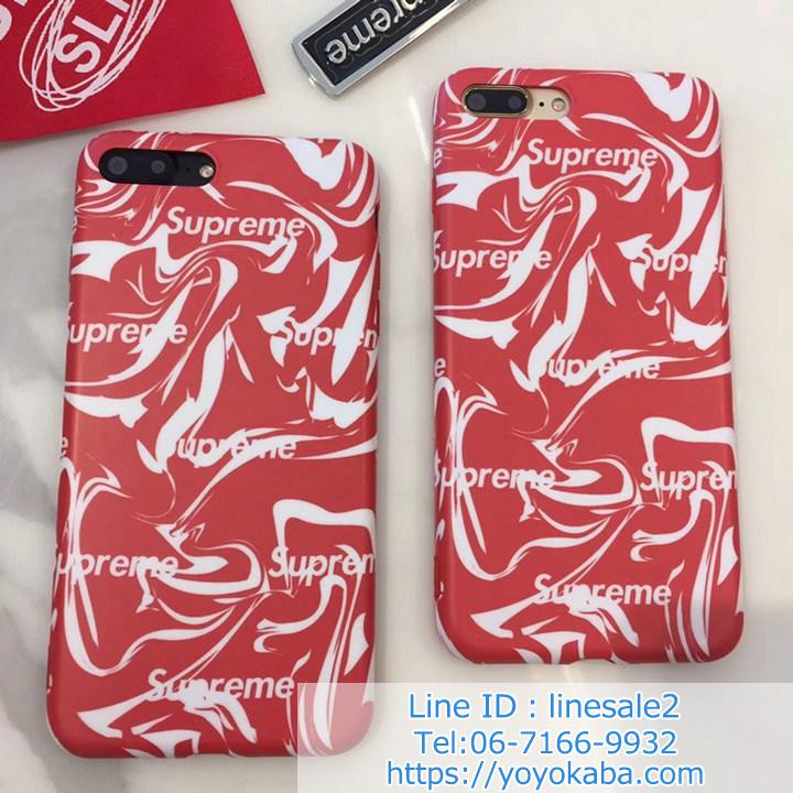 迷彩柄 赤シュプリーム  iphone8plusケース